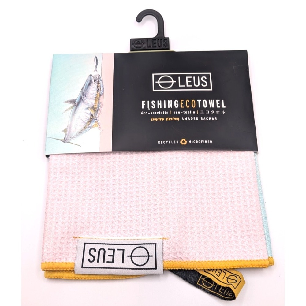 Leus Fishing Eco Towel "Amadeo Bachar-yellow tail" 14" x 14' NEW